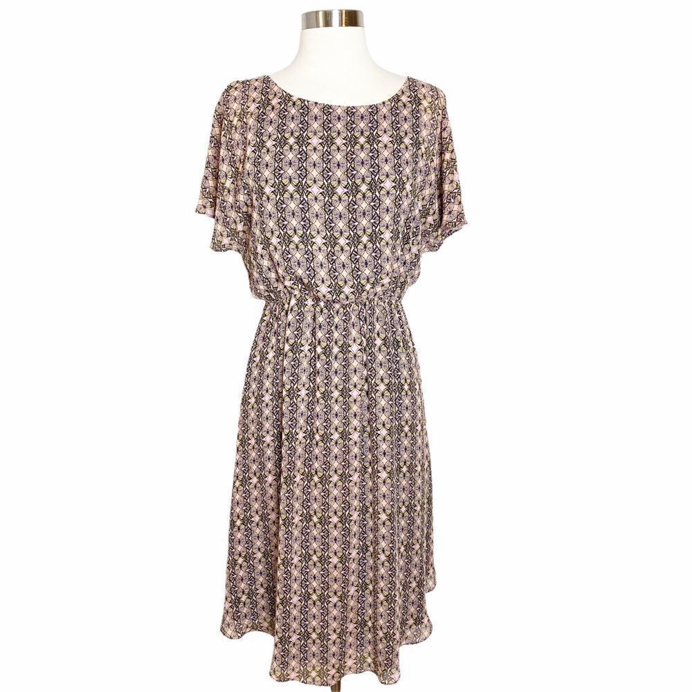 Victoria’s Secret Womens Butterfly Midi Dress Size XS Pink Flutter Sleeve